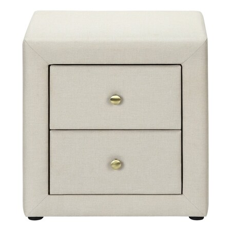 Homeroots 21" Beige Wood Two Drawer Nightstand 489770