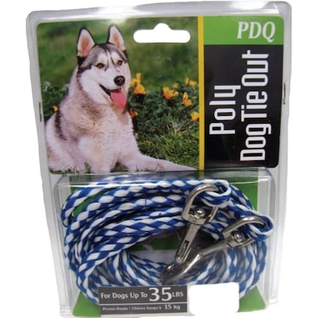 Boss Pet PDQ Pet TieOut Belt, Braided, 15 ft L BeltCable, Poly, For Medium Dogs Up to 35 lb Q241500099