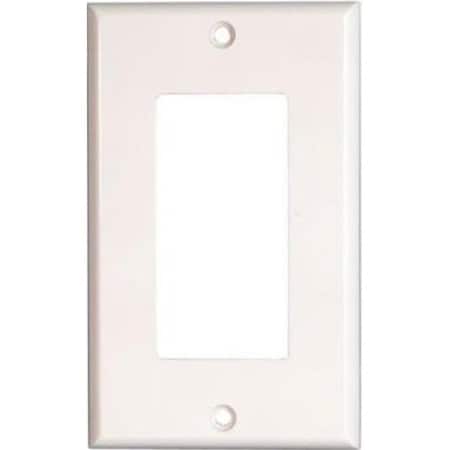 Cable Wholesale 1 Hole Decora Wall Plate Single Gang, White 302-1-W
