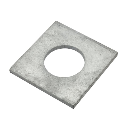 Zoro Select Square Washer, Fits Bolt Size 1 1/2 in , Steel Galvanized Finish Z8886G