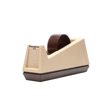Scotch Tape Dispenser, 1 in Max. Tape Width, 3 in Tape Core Dia., Plastic, Putty C25
