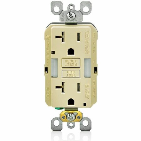 Leviton Self-Test GFCI Receptacle, Combination with Light, 20 Amp, 125 Volt, 5-20R NEMA GFNL2-I