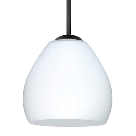 Besa Lighting Besa Bolla Pendant, Opal Matte, Black Finish, 1x 9W LED 1BT-412207-LED-BK
