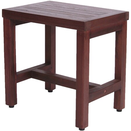 Homeroots 18" X 18" Dark Brown Solid Wood Shower Bench 383333