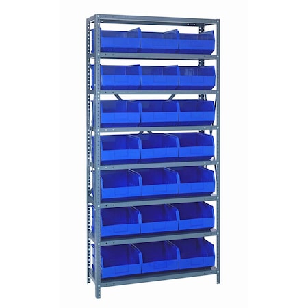 Quantum Storage Systems STEEL SHELVING UNIT W/ 21 BINS BLUE 1875-465BL