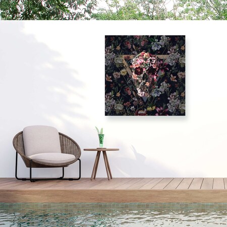 Trademark Fine Art Outdoor Canvas Art Ali Gulec New Skull Dark Wall Art for Patios, or Gardens GRL00020-OC1818WR