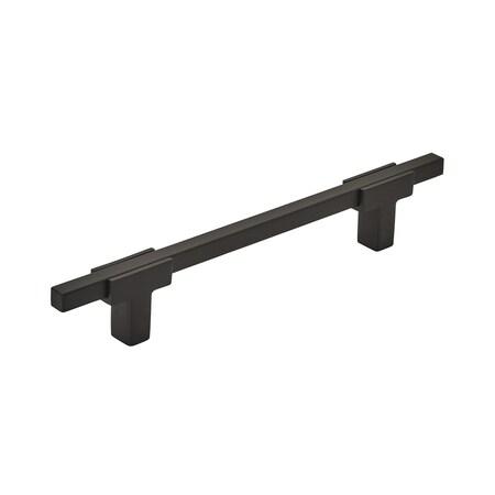 Amerock Urbanite 5-1/16 in 128 mm Center-to-Center Matte Black/Matte Black Cabinet Pull BP778128MBMB