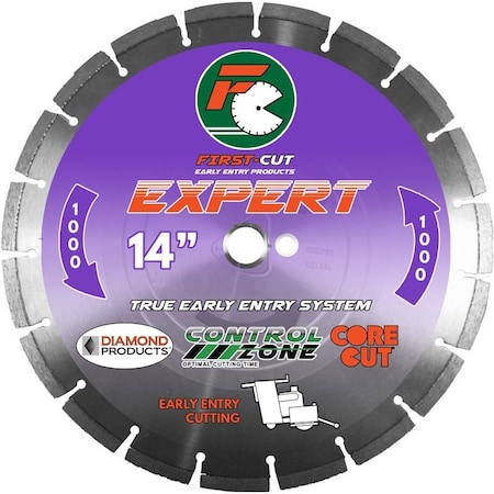 Diamond 14" X .125 X 1" EXPERT1000 First-Cut Early Entry Blade With Triangle Knockout and Skid Plate 64557