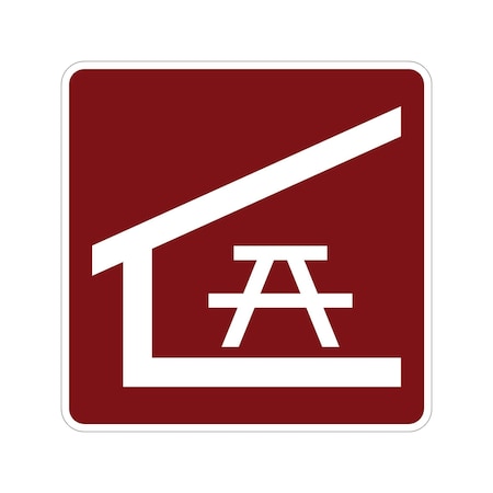 Sign Solutions Usa Picnic Shelter (Symbol), 24 in W x Square, Aluminum Sign DUS06HWT2424RS-039