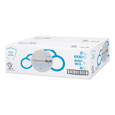 Papernet Heavenly Soft Center-Pull Paper Towels, 2 Ply, 600 Sheets, 600 ft, White, 6 PK 410073