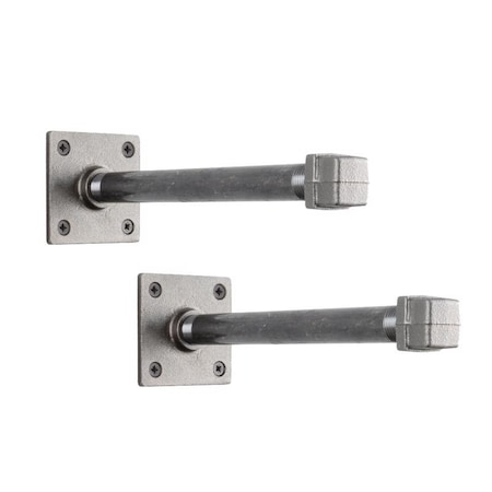 Stz Industries Black Steel Shelf Bracket 8 in. L 366128SQLGBRKT2