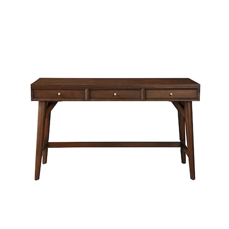 Homeroots 52" Brown Solid Manufactured Wood Writing Desk with Three Drawers 524101