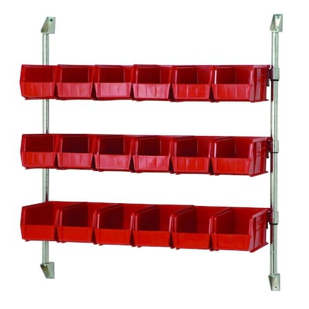 Quantum Storage Systems Cantilever Bin Holder Post Wall Mount, 30in W x 10-7/8in D x 34in H, red CAN-34-30BH-230RD