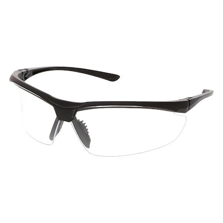 Mcr Safety VL2, Safety Glasses, Duramass Hard Coat, Clear Lens, Black Frame, Half Frame, 1 PR VL230