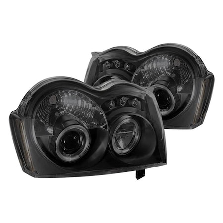 Spyder Automotive Halo LED Projector Headlights for 2005-2007 Jeep Grand Cherokee, Black Smoke 5078551
