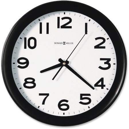 Howard Miller Clock Co Howard Miller Kenwick Wall Clock, 13.5" Overall Diameter, Black Case, 1 AA 625485