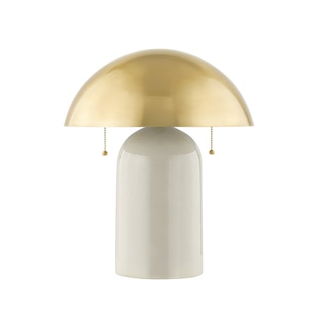 Mitzi Zio & Sons X Gaia 2 Light Table Lamp 7.5 In. Aged Brass HL777201-AGB/CLC