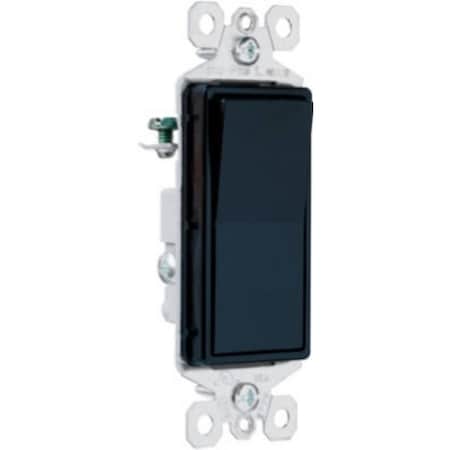 Legrand radiant Rocker Switch, 15 A, 120/277 VAC, Push Wire, Side Wire Terminal, Black TM873BKCC10