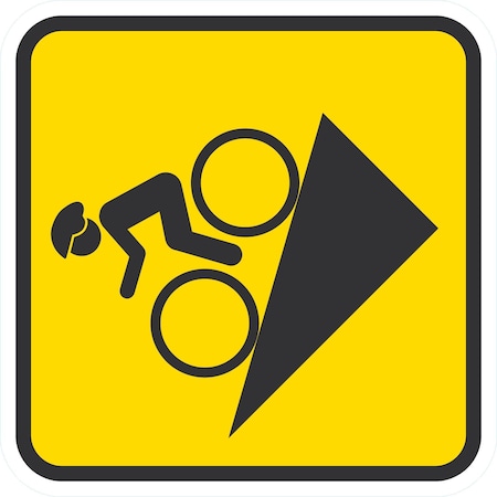 Lyle Bike Trail (With Man Riding Bike Symbol), 12x12, Engineer Grade, Yellow G-2025-EG_12x12