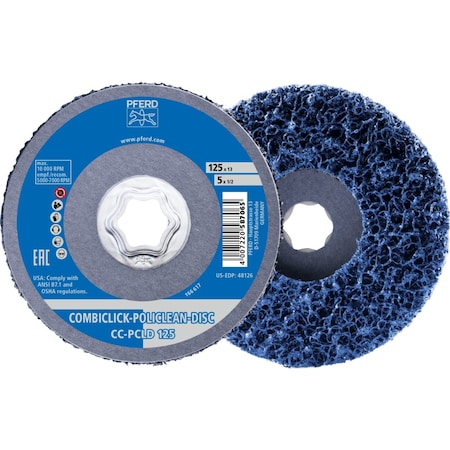 Pferd PFERD COMBICLICK POLICLEAN PLUS Disc, 5in, Aluminum Oxide 48126