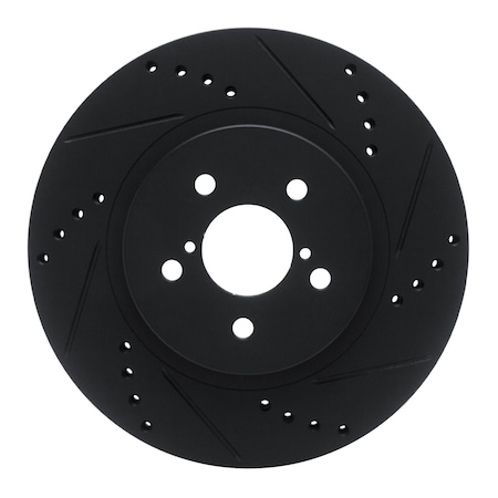 Dynamic Friction Co DFC Brake Rotor - Drilled and Slotted - Black 633-13037R