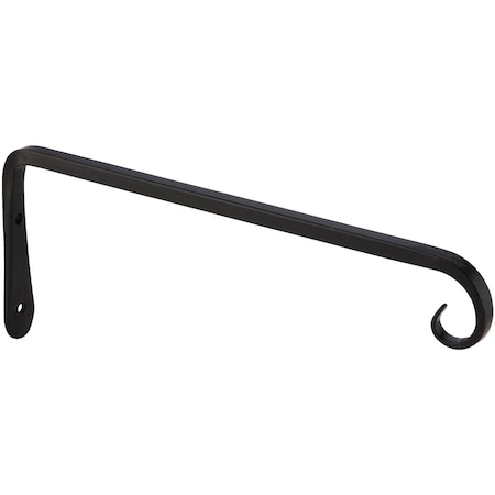 Panacea 10'' Black Powder-Coated Straight Wrought Iron Hanging Plant Bracket 89410
