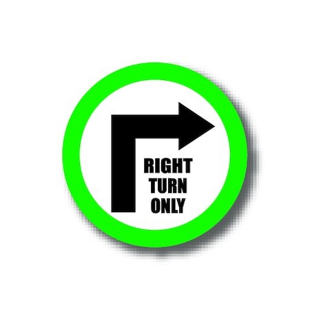 Ergomat 12in CIRCLE SIGNS - Right Turn Only DSV-SIGN 144 #0277 -UEN