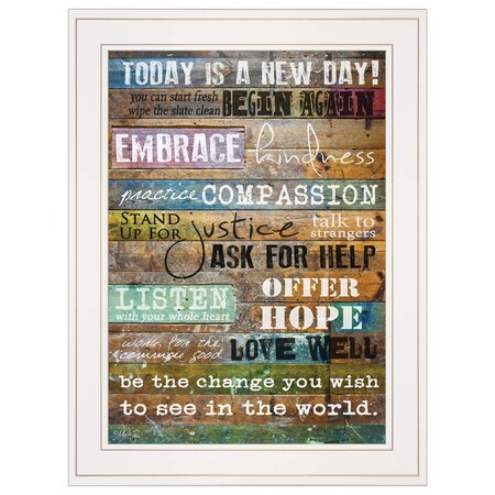 Homeroots Today Is 1 White Framed Print Wall Art 415455