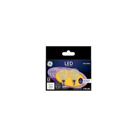 Current LED Bulb G16 E12 Candelabra Soft White 25 W Clear Pair 28297