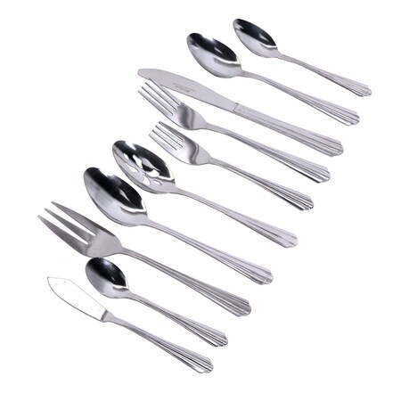 Gibson Home Classic Canberra 45 Piece Stainless Steel Flatware Set 79679.45