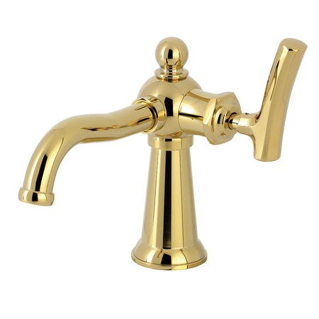 Kingston Brass One-Handle Single-Hole Bathroom Faucet with Push Pop-Up Drain, Polished Brass KS3542TKL
