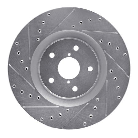 Dynamic Friction Co DFC Brake Rotor - Drilled and Slotted - Silver 631-13043R
