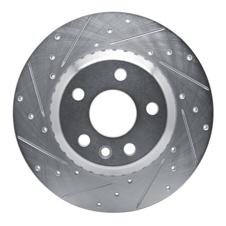 Dynamic Friction Co DFC Brake Rotor - Drilled and Slotted - Silver 631-11034L