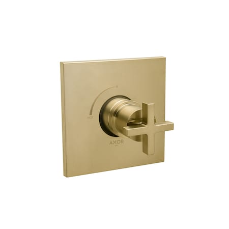Axor Citterio Pressure Balance Trim- Cross Handle in Brushed Gold Optic 39416251