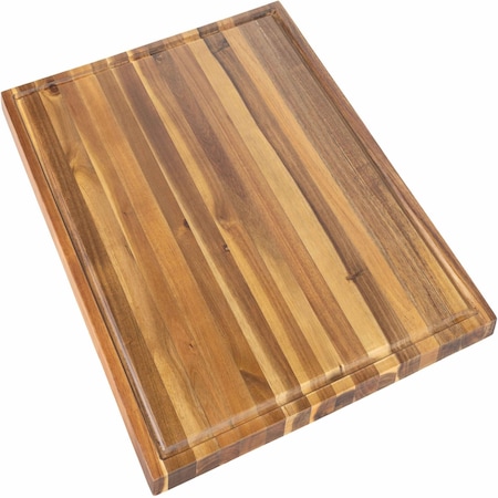 Happimess Eldridge Extra Large 24"W x 18"D Handcrafted Acacia Wood Grain Thick Reversible Cutting Board w/Jui CUT1000A