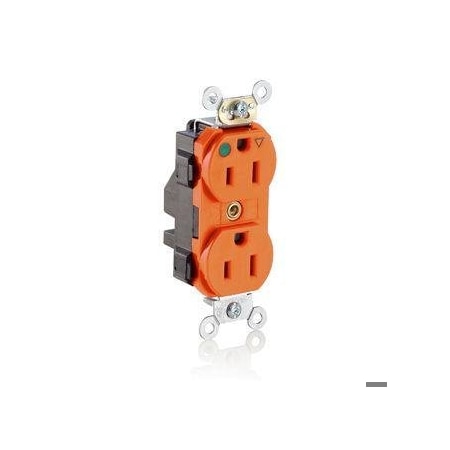Leviton Straight Blade Receptacle, 5-15R, 15 A, 125V AC, Isolated Ground MT820-IG
