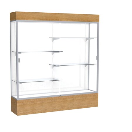 Ghent Lighted Floor Display Case 72x80x16, White, Satin 2176WB-SN-AK