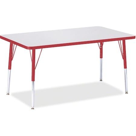 Jonti-Craft Berries Rectangle Activity Table, 30 in. x 48 in., A-height, Freckled Gray/Red/Gray 6473JCA008