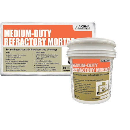 Akona Medium Duty Refractory Mortar, 50 lb, Bag 104319