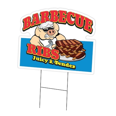 Signmission Barbecue Ribs Die Cut Yard & Stake outdoor plastic coroplast window, C-DC-1216-DS-Barbecue Ribs19 C-DC-1216-DS-Barbecue Ribs19