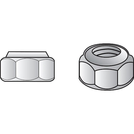 Hillman 1/4 in. Zinc-Plated Steel SAE Nylon Lock Nut, 100PK 180177