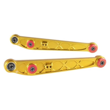 Hands On Ek Alpha Series Rear Lower Control Arm Set for 1996-2000 Honda Civic, Gold HA2010743