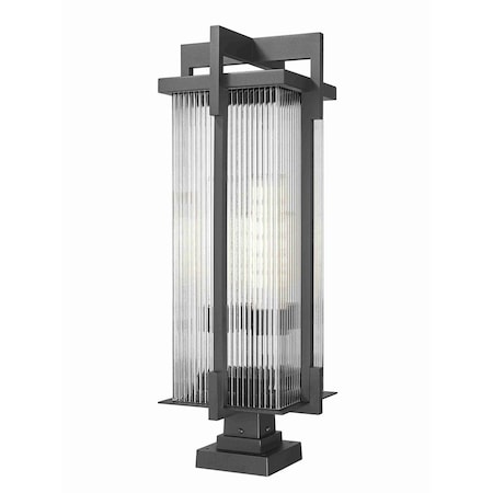 Z-Lite Fortis Sand Black 3 Light Outdoor Pier Mounted Fixture 5031PHXLS-SQPM-BK