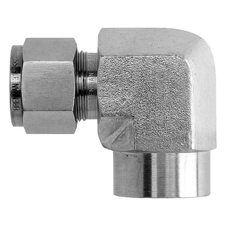 Brennan Industries Elbow, SS, Comp. 3/8 in, FNPT 1/4 in NS2502-06-08-SS