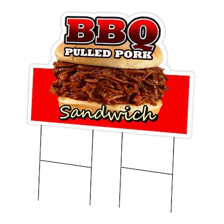 Signmission BBQ Pulled Pork Sandwich Yard & Stake outdoor plastic window, 2436-BBQ Pulled Pork Sandwich C-DC-2436-DS-BBQ Pulled Pork Sandwich
