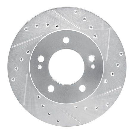 Dynamic Friction Co DFC Brake Rotor - Drilled and Slotted - Silver 631-72004R
