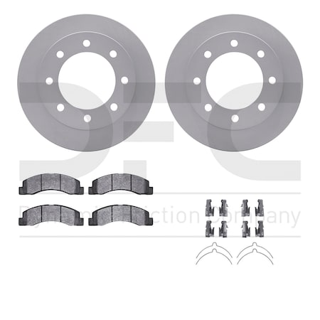 Dynamic Friction Co DFC GEOSPEC Coated Rotor- Heavy Duty Brake Pad includes Hardware 4412-54020