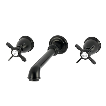 Kingston Brass Two-Handle Wall Mount Tub Faucet, Matte Black KS7020BEX