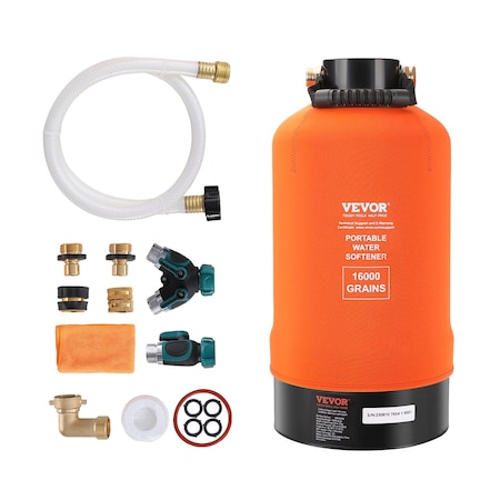 Vevor Portable RV Water Softener 16,000 Grain for Trailers, Boats, and Car RWS16000