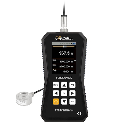 Pce Instruments Force gauge for tension and compression, measures 1,000 N / 224.8 lbf with high resolution PCE-DFG 1K XF